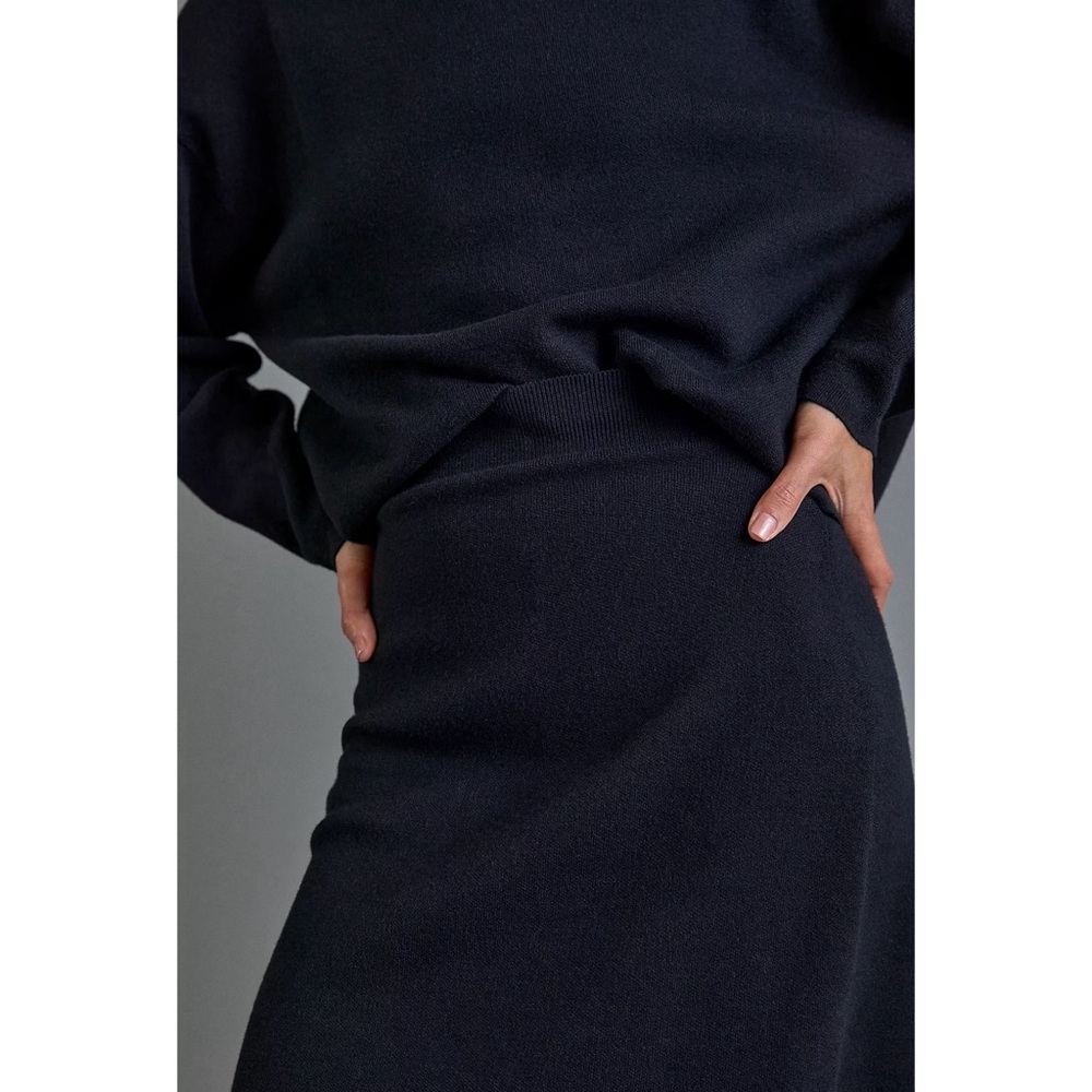Anthropologie Maeve Anja Sweater Midi Skirt Black NWT SZ XL - Picture 4 of 12